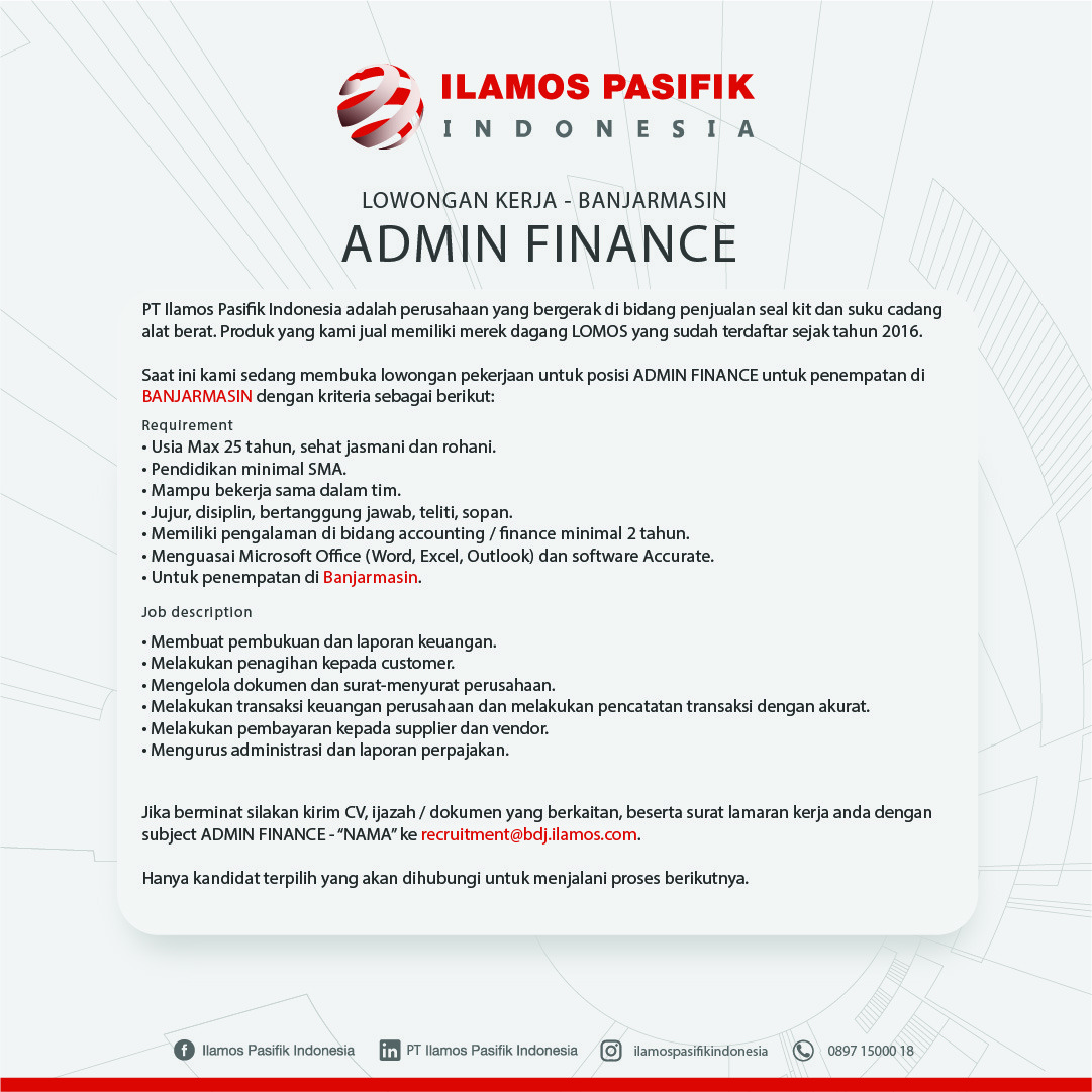 Lowongan Kerja - PT. Ilamos Pasifik Indonesia